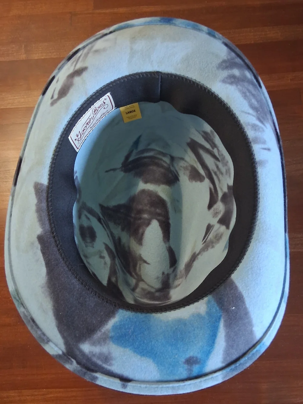 Goorin Bros Wool Felt Fedora Blue Camo Black Band Large